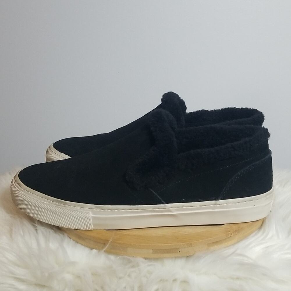 Tretorn Black Suede Faux Fur Lined Sneakers Women's Size 8.5 Comfort Walking